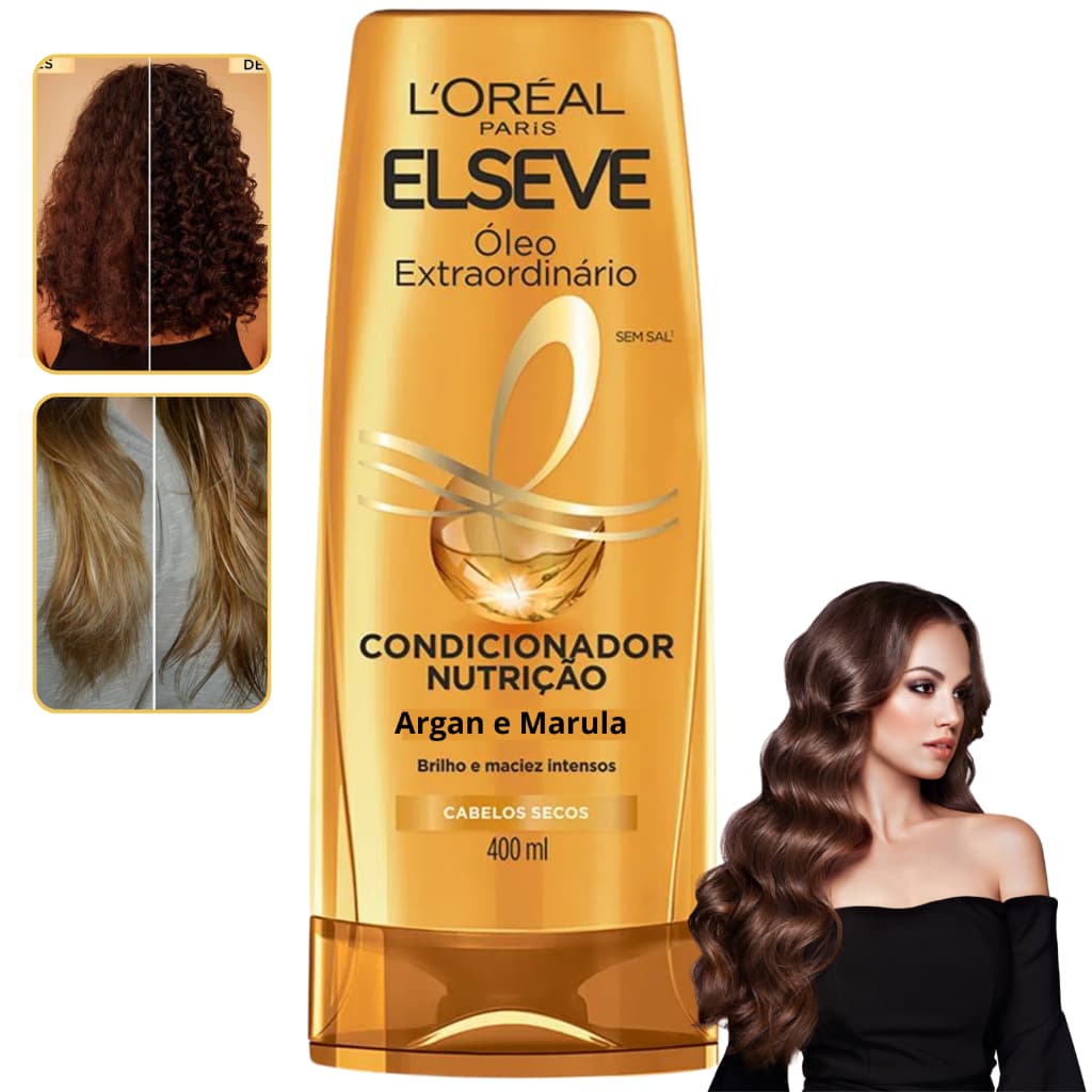 Condicionador 400ML Óleo Extraordinário Elseve Oleo Extraordinario Cabelos Secos Nutrição Brilho