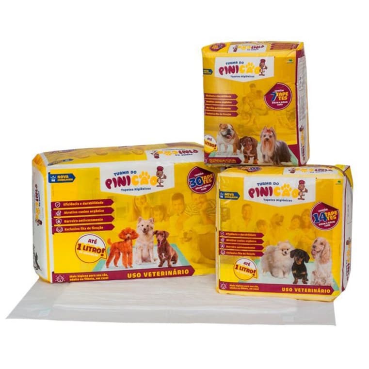 Tapete Higiênico Turma do Pinicão Para Cachorros e Gatos 60x60cm Vários Tamanhos