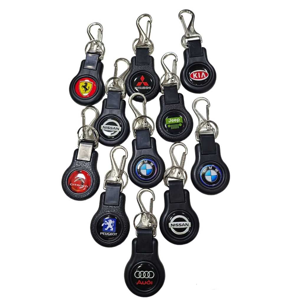 kit 12 peças Chaveiro Automotivo Carro Resina Ruby com  Logomarcas