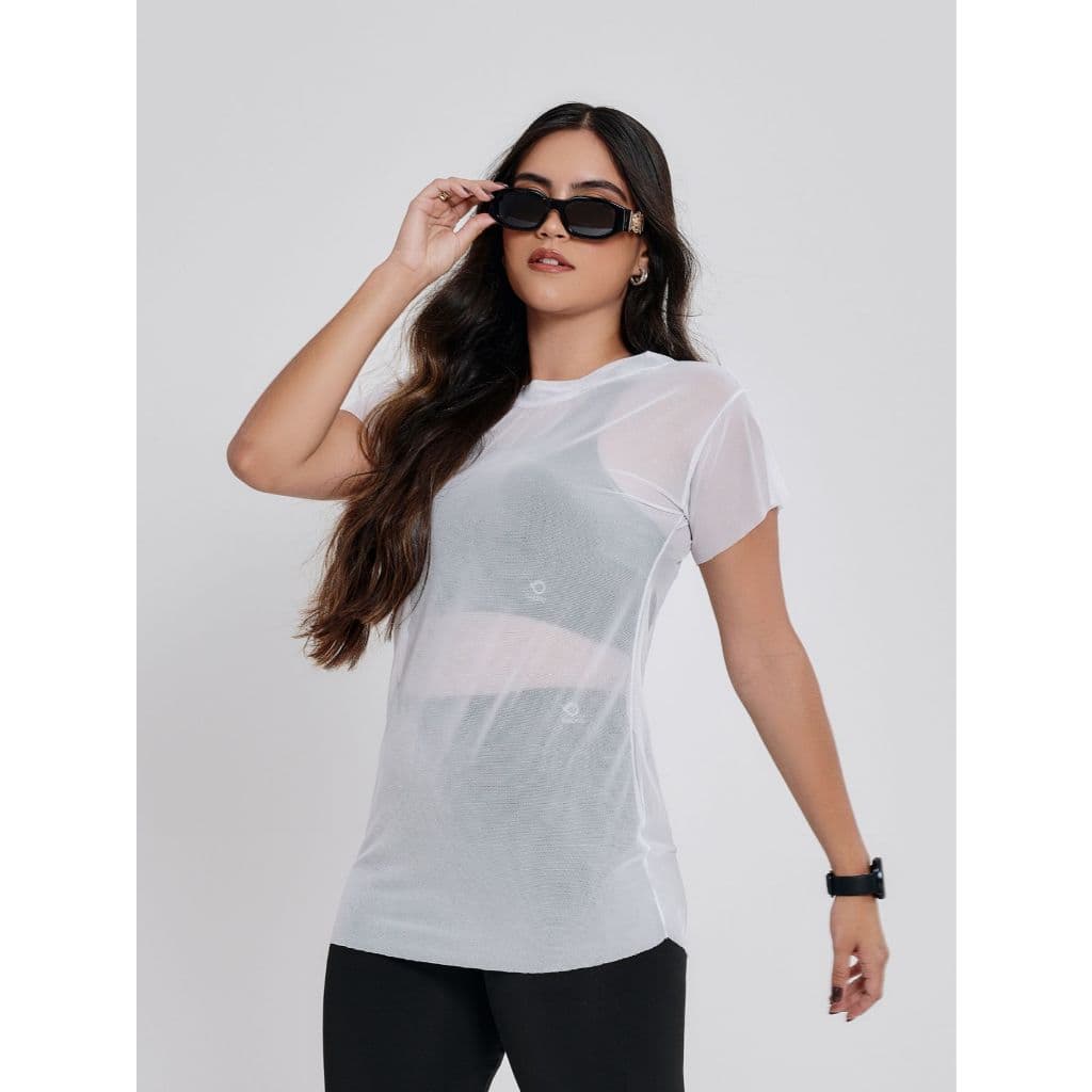 Blusa de tule 10736 Feminina Transparente