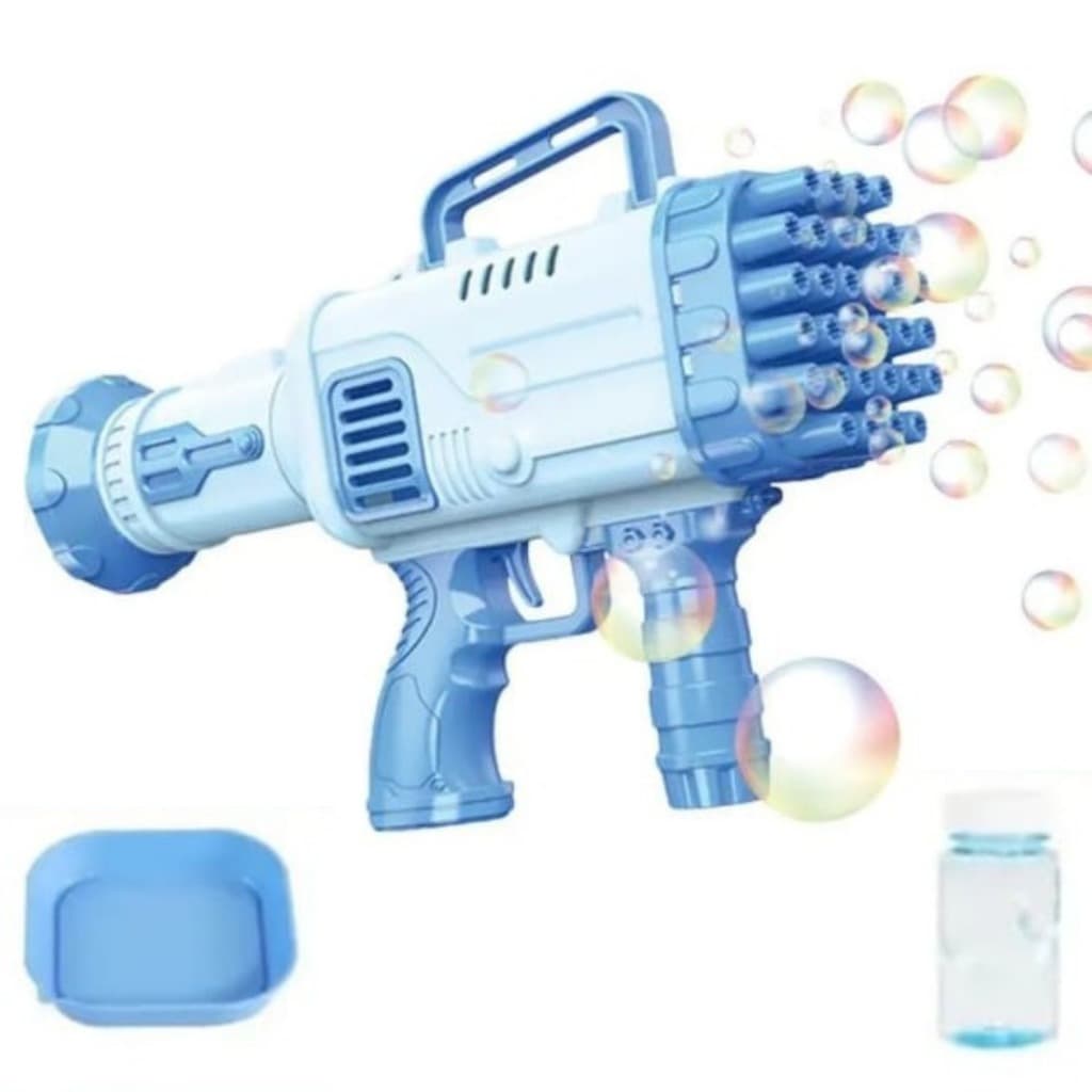 Lança Bolhas DE Sabão Pistola Bazuka ARMA De Brinquedo Pilha FAZER BOLHAS AUTOMÁTICA SOPRO 32 FUROS