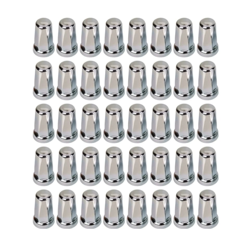 Kit 40 Capa Da Porca Belga Cromada Caminhao Roda 24mm 27mm 30mm 32mm 33mm