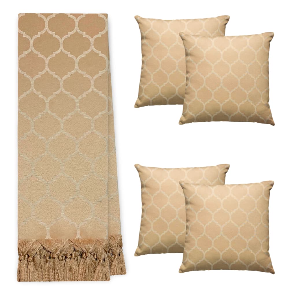 Kit Manta Xale Para Sofá E Cama Cobre Com 4 Capas de Almofada