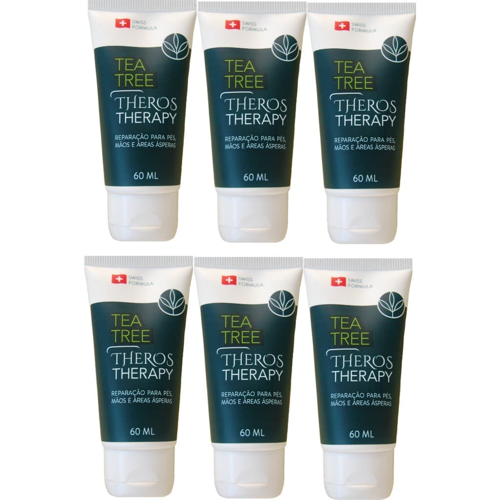 6 Tea tree Theros Therapy  melaleuca creme para os pés mãos e áreas ásperas auxilio contra rachadura