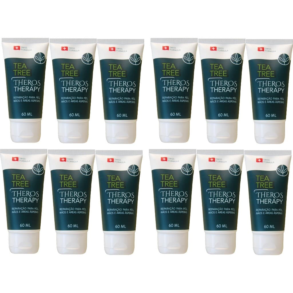 12 Tea tree Theros Therapy  melaleuca creme para pés mãos e áreas ásperas auxilio contra rachadura