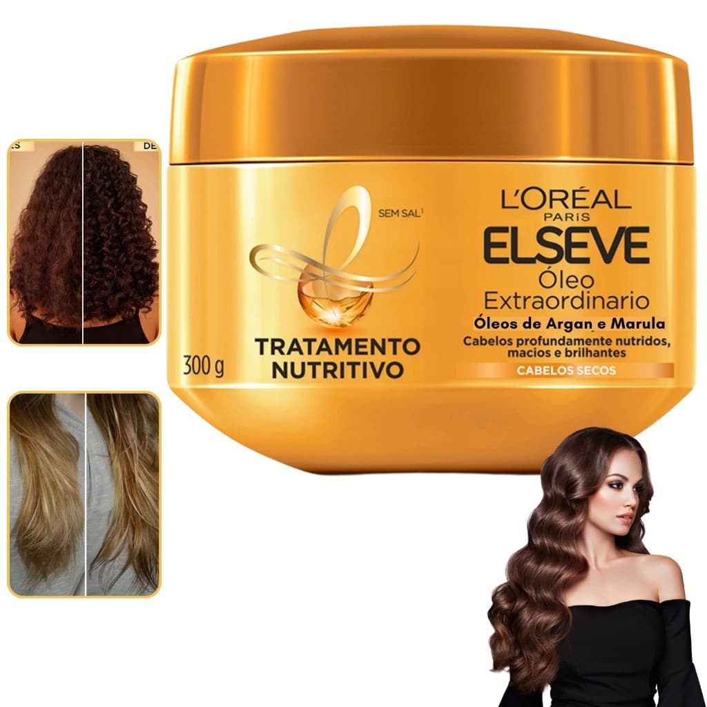 Tratamento Nutritivo Óleo Extrordinário Cabelos Secos Mascara Creme Banho de Brilho Nutrição