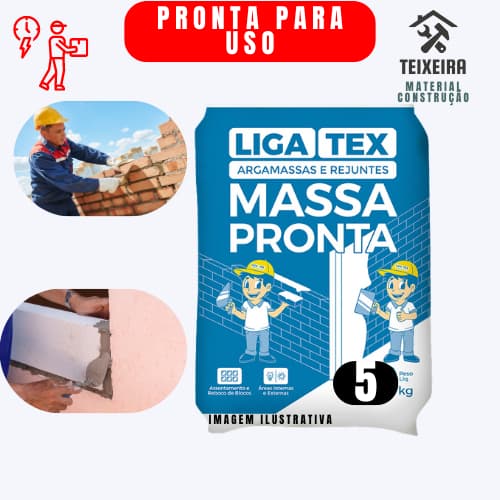 Massa Pronta para Reboco blocos tijolos Tapa Buracos 5kg