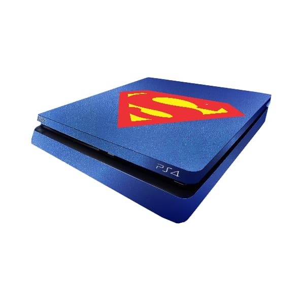 Skin Ps4 Slim Azul Metálico -Super Homem