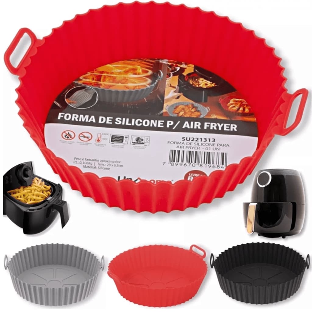 Forma Para Air Fryer De Silicone Antiaderente - Sem Sujeira