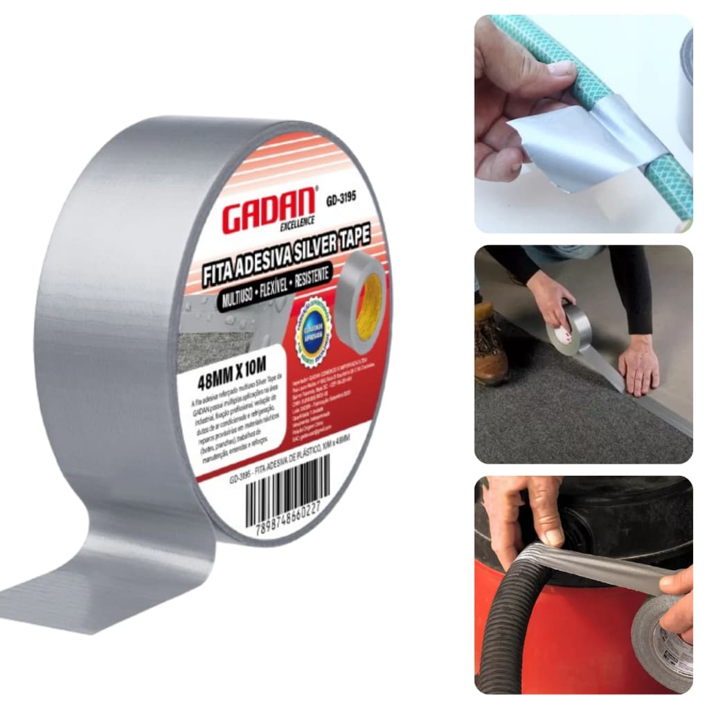 Fita Silver Tape Ferramentas Casa e Decoração 48mm x 10 m Pronta Entrega