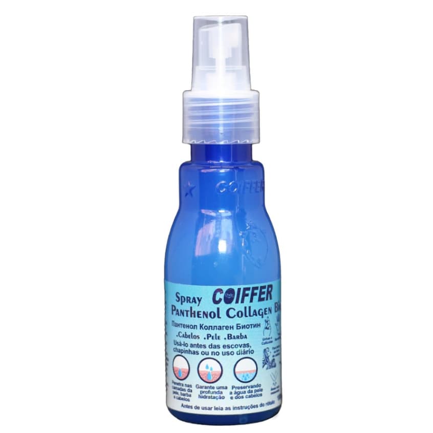 Spray Panthenol Coiffer 100ml: Protetor Térmico e Leave-in - Cabelos Macios e Brilhosos