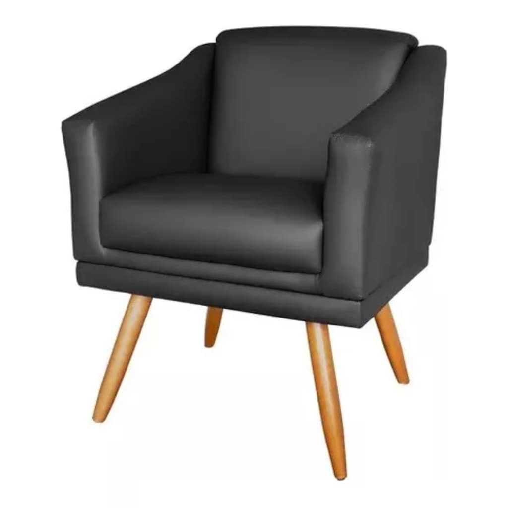 Poltrona Corino Decorativa luxo para Consultório Recepção Quarto