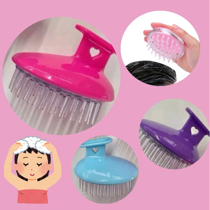 Kit 3 Escovas Massageadora Coração Couro Cabeludo Anti Caspa E Queda Para Banho