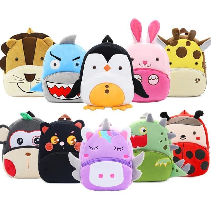 Mochila Infantil bichinhos de pelúcia, desenhos Animados