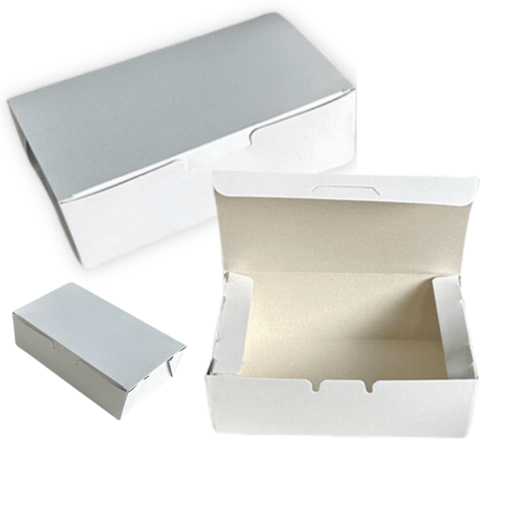 50 Caixa Branca de Papel Duplex Para Delivery Fastfood Doces Restaurante 15X10X5 REF30