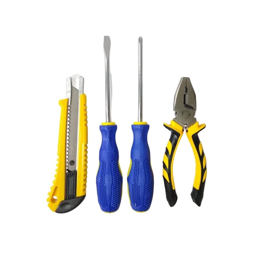 Kit Ferramentas com Estilete + Alicate + 1 Chave Fenda + 1 Chave Philips - BAR-17229-54