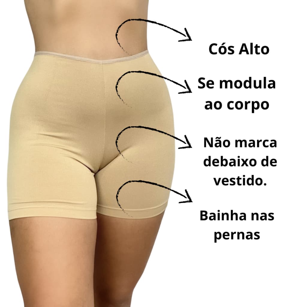 Short Segunda Pele Anágua Modeladora Shortinho Bermuda Feminino Usar Debaixo de Vestido