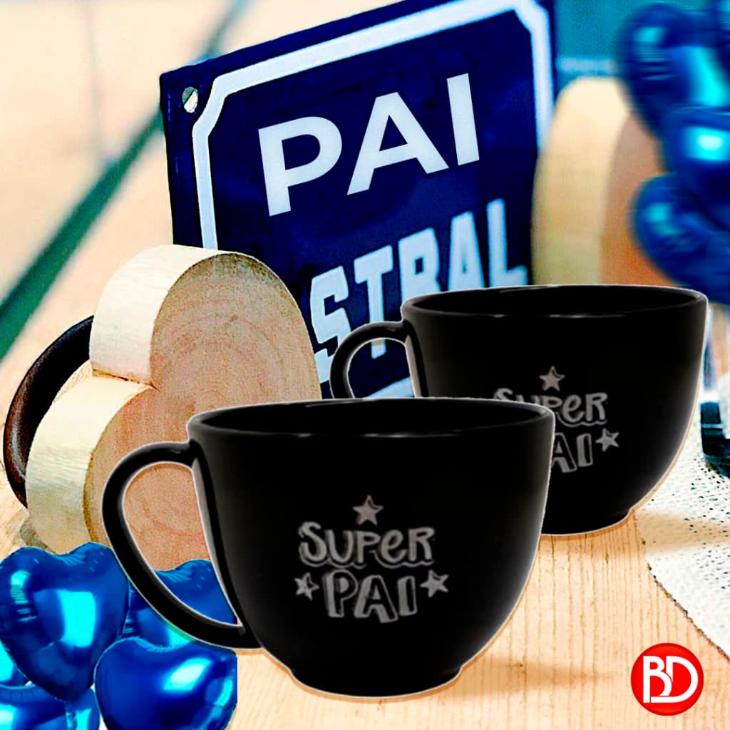 KIT 10 XICARAS PARA CAFÉ/CHÁ ACRILICO PERSONALIZADAS PAI 200ML