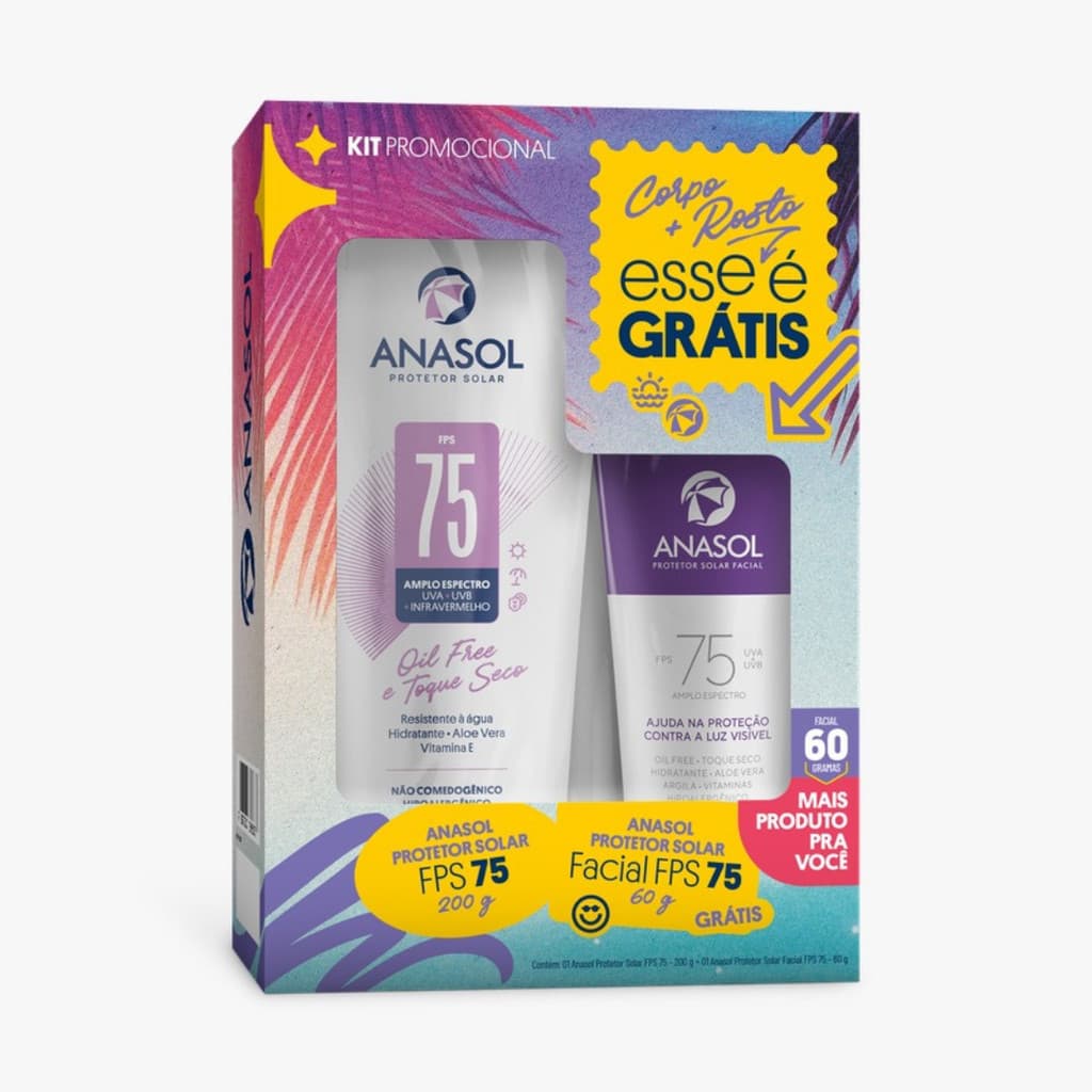 Anasol Kit Protetor Solar FPS 75 Corporal FPS 75 200g + Facial 60g