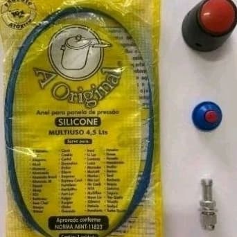 Kit para panela de pressão clock 4,5 fechamento interno, 1 borracha, 1 peso clock novo, 1 pino central e 1 válvula de segurança de silicone