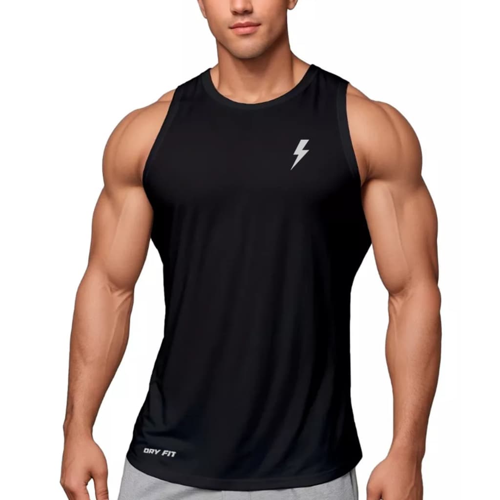 Camiseta Regata Dry Fit Masculino P/Treino Academia Corrida Atividade Física Muscle Fit