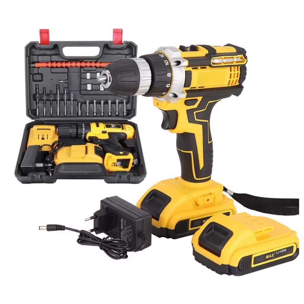 NOVA- Parafusadeira Furadeira 36V 48V com Impacto com 2 Baterias