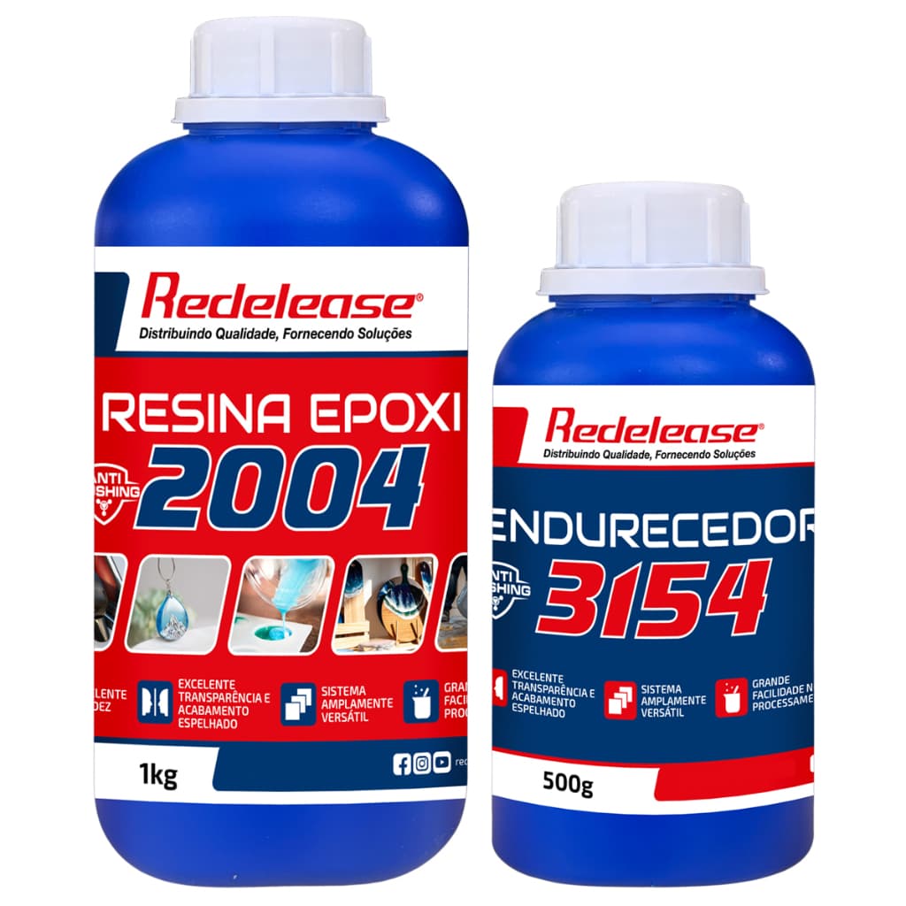 Resina Redelease 2004 Epoxi Transparente De Baixa Viscosidade Com Endurecedor 3154 (1,5 Kg)