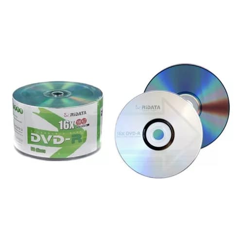 50 Unidades Dvd-r Virgem Ridata Logo 4.7gb 120 min