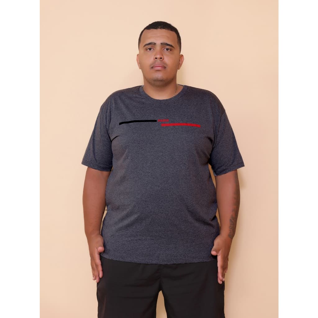 Camiseta Grande Masculina Basica Gola Redonda Paris Plus size Extra G1 G2 G3 manga curta algodao