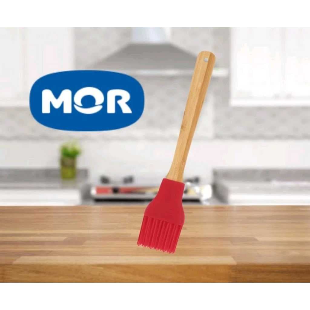 Pincel De Silicone Vermelho E Bamboo Mor- Garantia