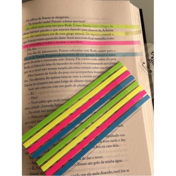 Post it adesivo transparente - Marcador de linhas 160 sticky notes -  NEON-PASTEL