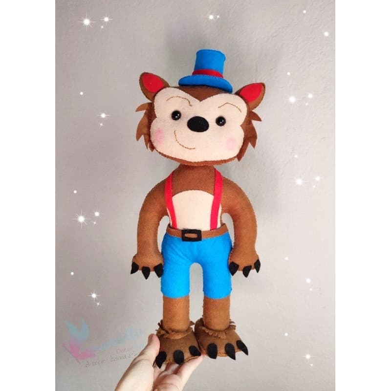 Lobo Mau em feltro para decoração de festa infantil/quarto/mesa do bolo/buffet