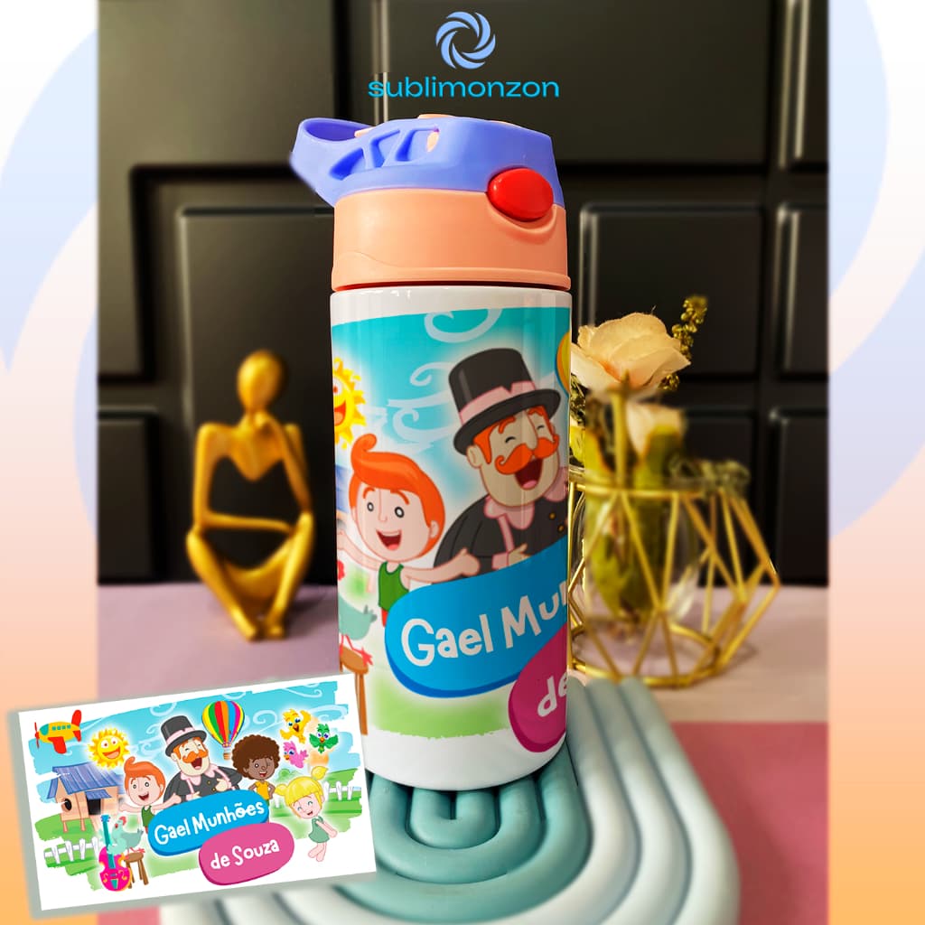 garrafinha infantil mundo bita garrafinha térmica inox vácuo