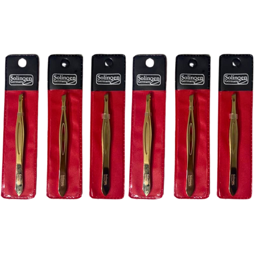Kit 6 Pinças Solingen Chanfrada Designer Sobrancelhas