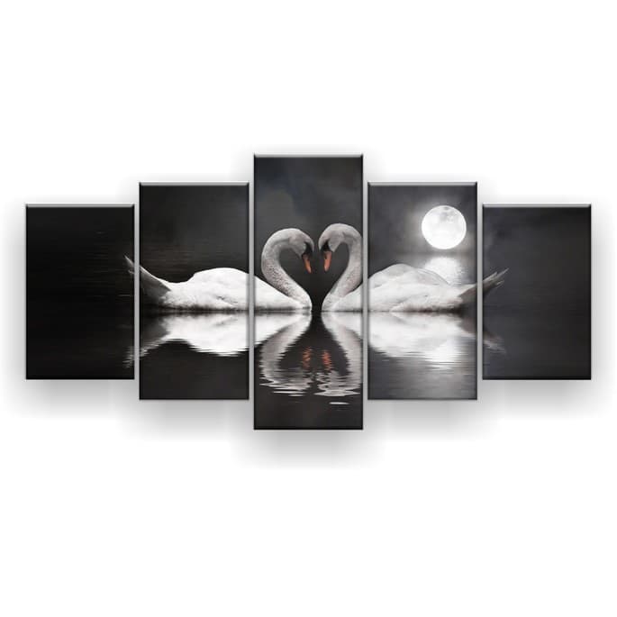 Quadro Decorativo Cisnes Apaixonados