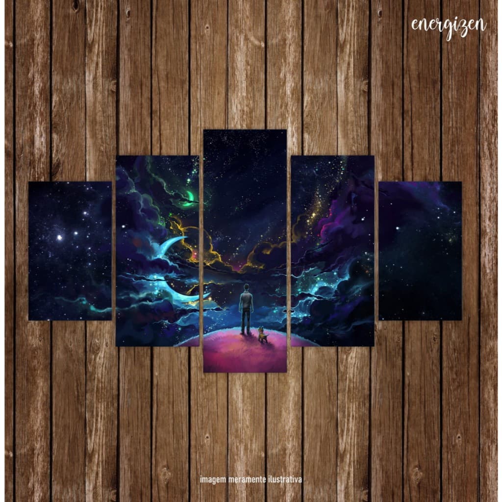QUADRO MOSAICO - CÉU COLORIDO GALAXIAS