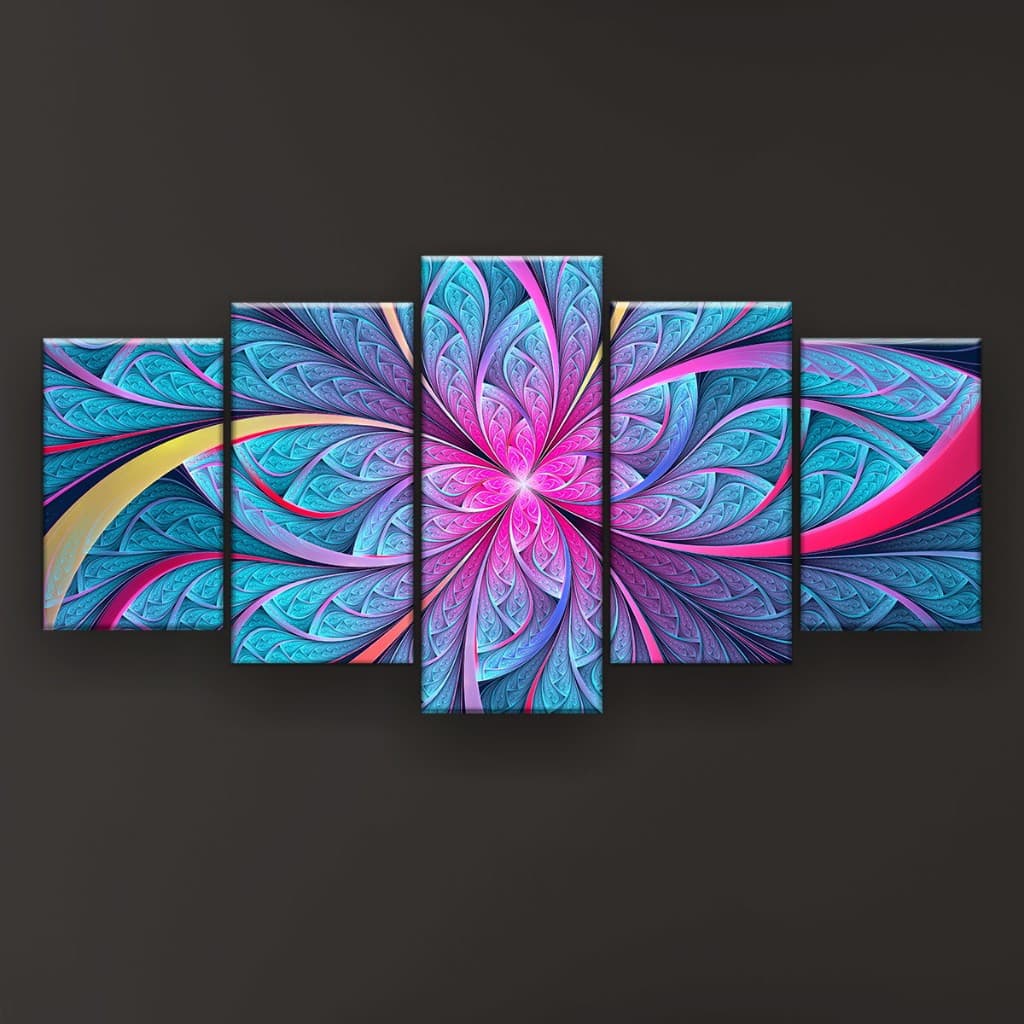 Quadro Decorativo Mandala Mosaico Ciano
