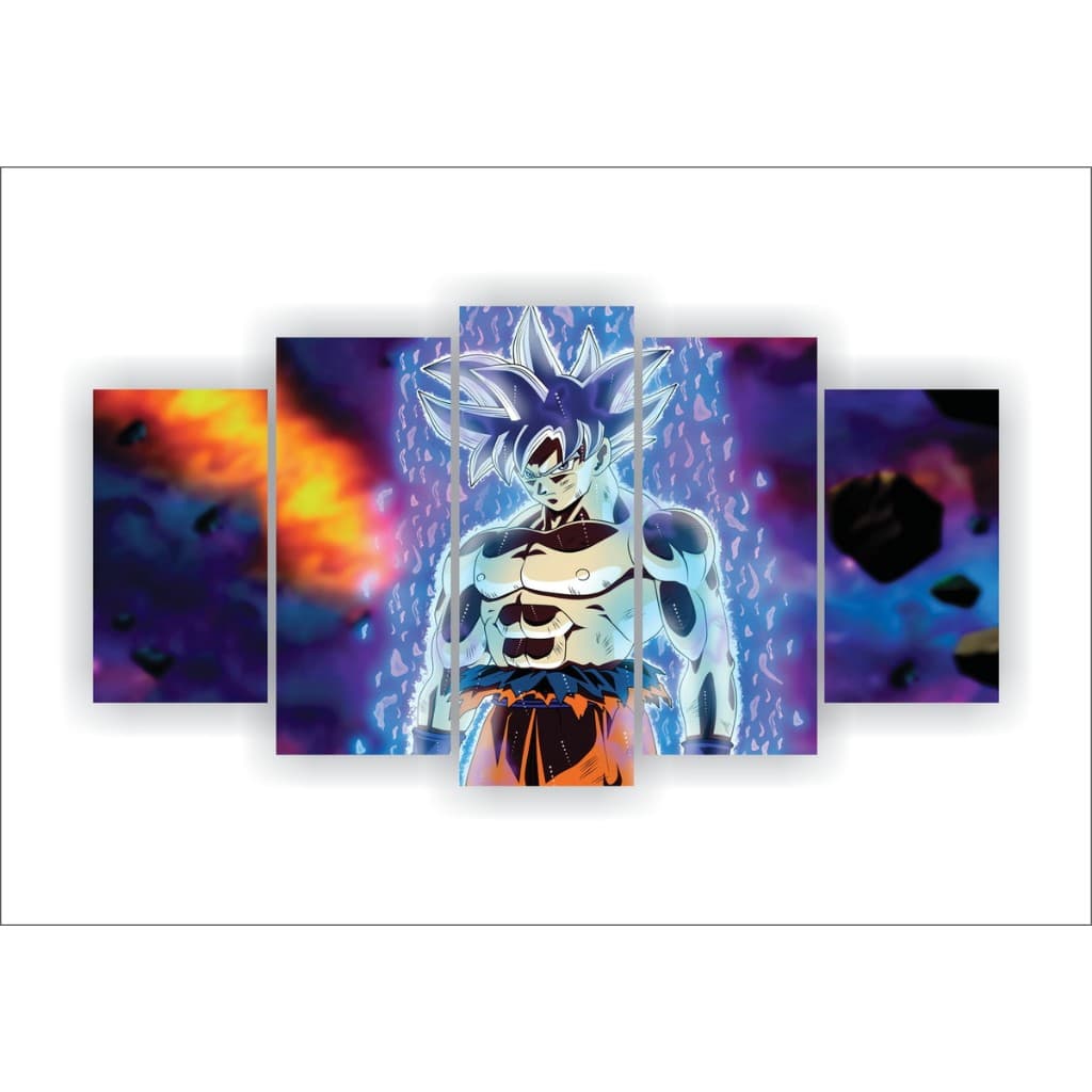 Quadro Mosaico 5 Peças Mdf 3mm Anime Dragon Ball