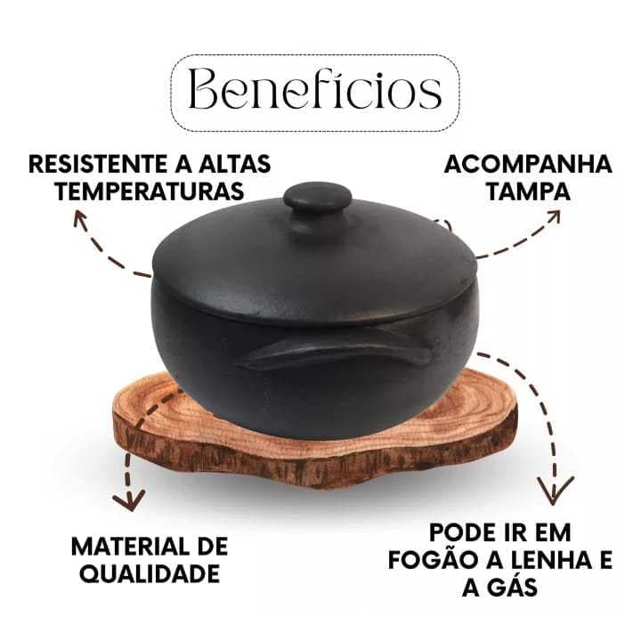 PRONTA PRA USO - Panela de Barro Capixaba 2.5 Litros