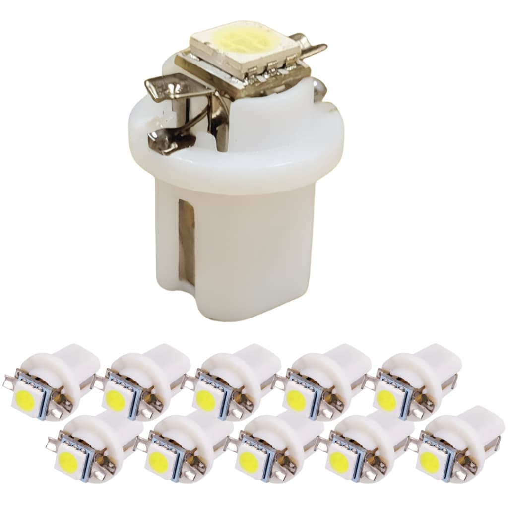 Kit 10 Lampada T5 B8.5 D 1 Led Branco 12v