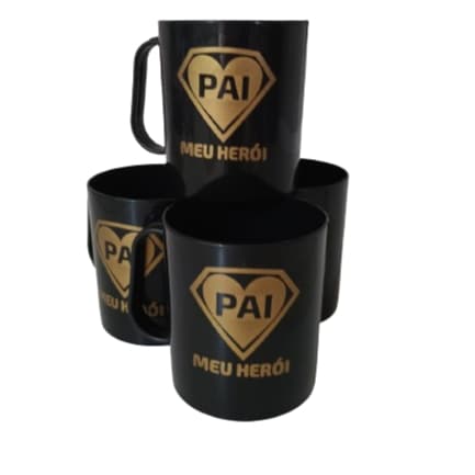 KIT 5, 10 OU 15 CANECAS PAI HEROI DIA DOS PAIS, LEBRANCINHA DE PLASTICO