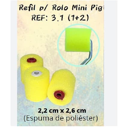 Refil para rolo mini pigmeu para acabamentos 3 refil 003b
