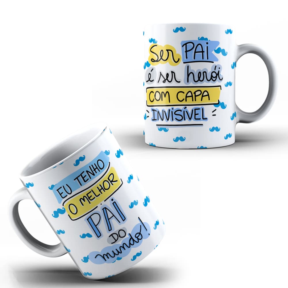 Caneca Xícara Dia dos Pais Personalizada Eu Tenho O Melhor Pai Do Mundo! Presente OFERTA RELÂMPAGO