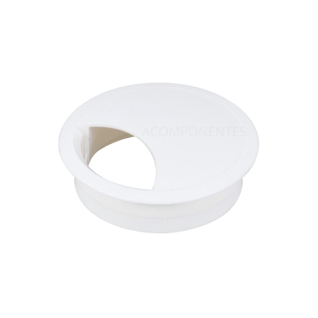 Passa Fio Branco Cabo P/ Moveis Escritório 46mm (kit 4 Und)