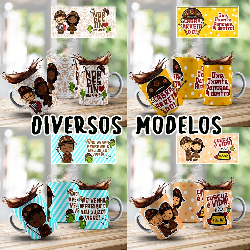 Caneca Xícara Personalizada Nordeste Nordestino Frases Arretadas Cangaceiro Casal OFERTA RELÂMPAGO!