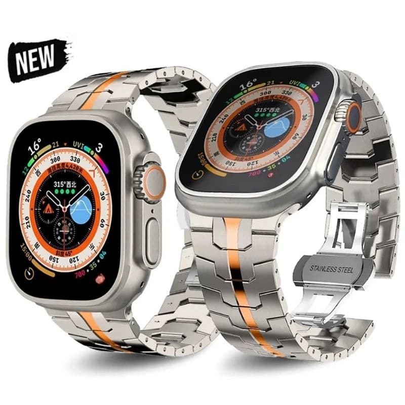 Smartwatch Inteligente em Aço Inoxidável,Ultra Watch Pulseira em Aço Inoxidável,Relógio Inteligente.