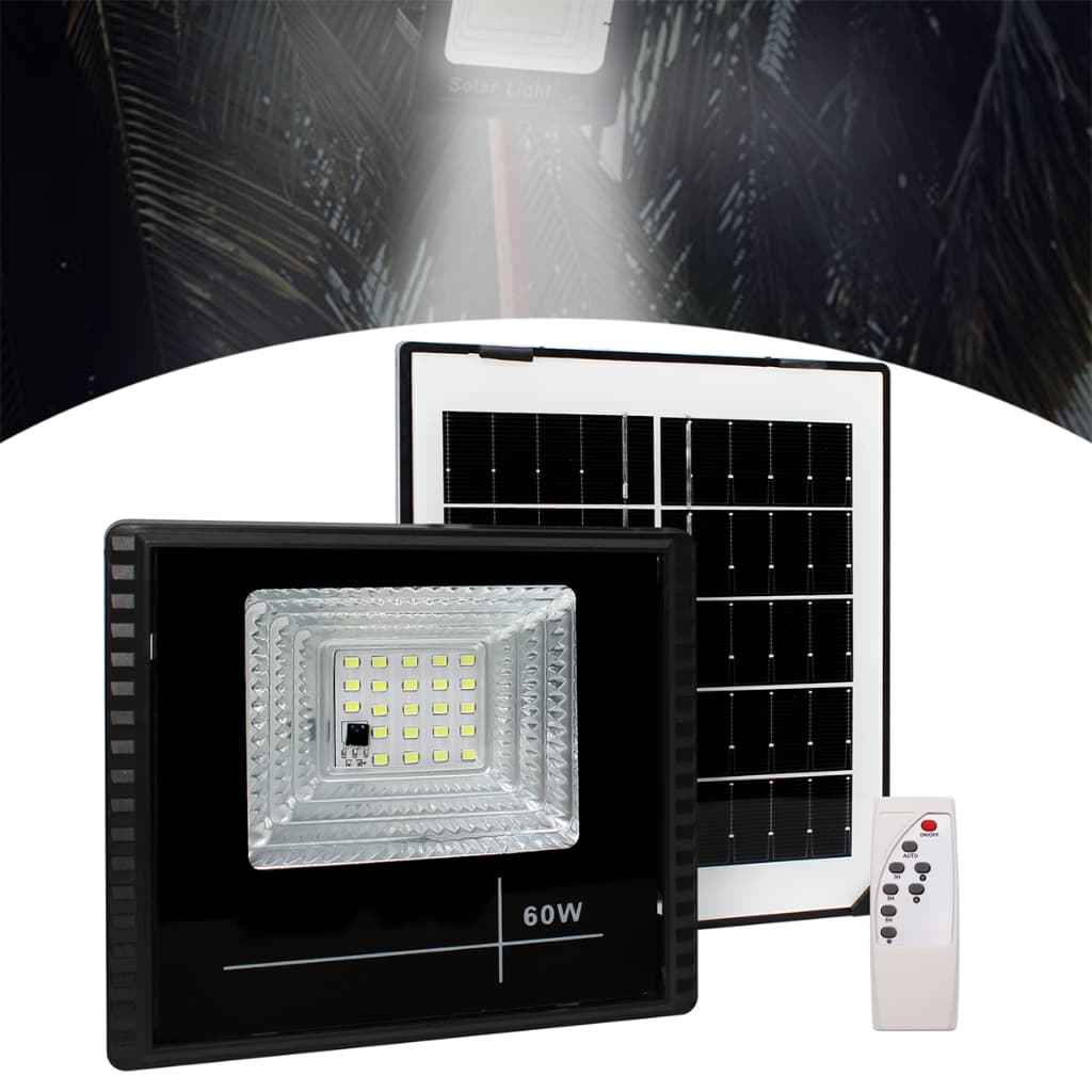 Refletor Solar 60w Holofote Placa Led Bateria Prova Dágua