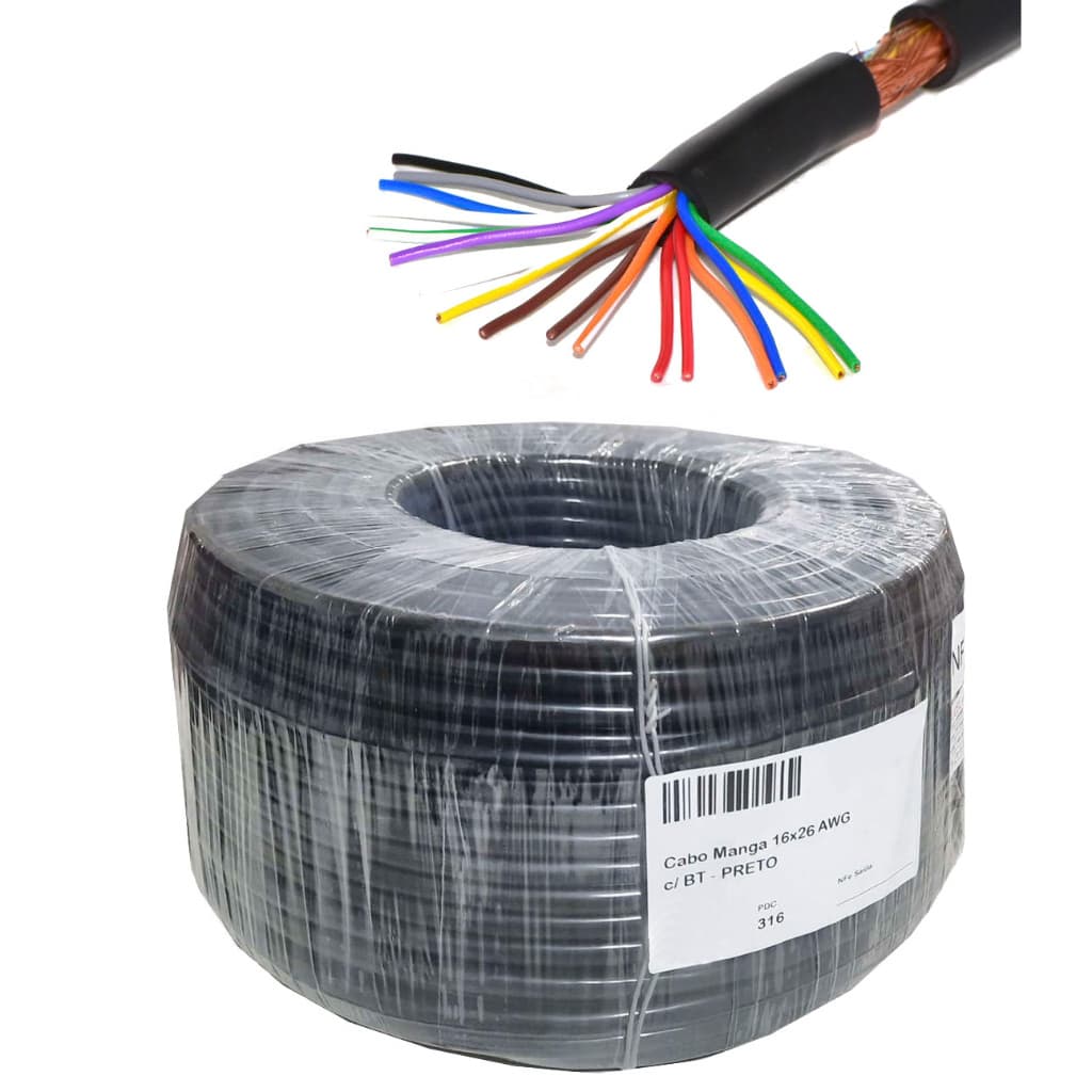Cabo Manga 16 vias x26 Awg C/ blindagem