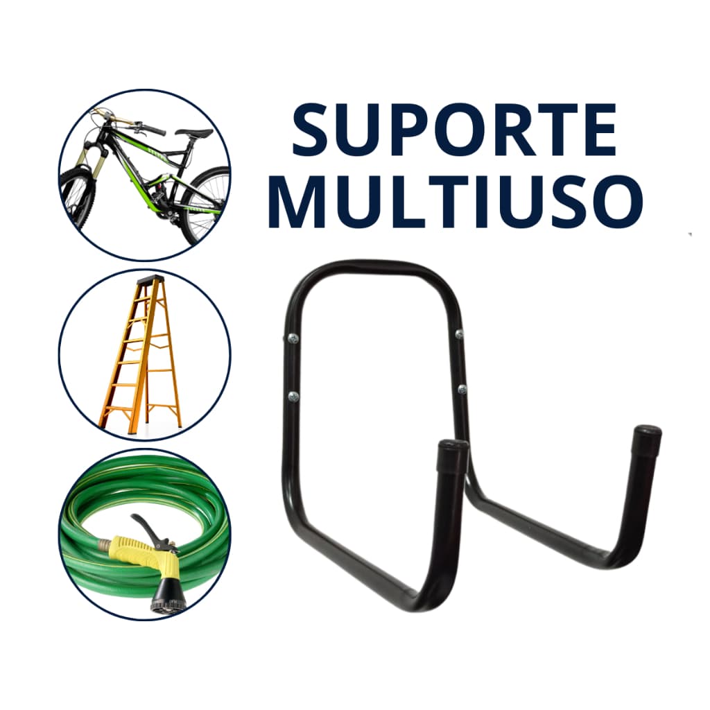 Suporte Alumínio Multiuso 15kg Mangueira Escada Parede Bicicleta - BITENFER VARAIS