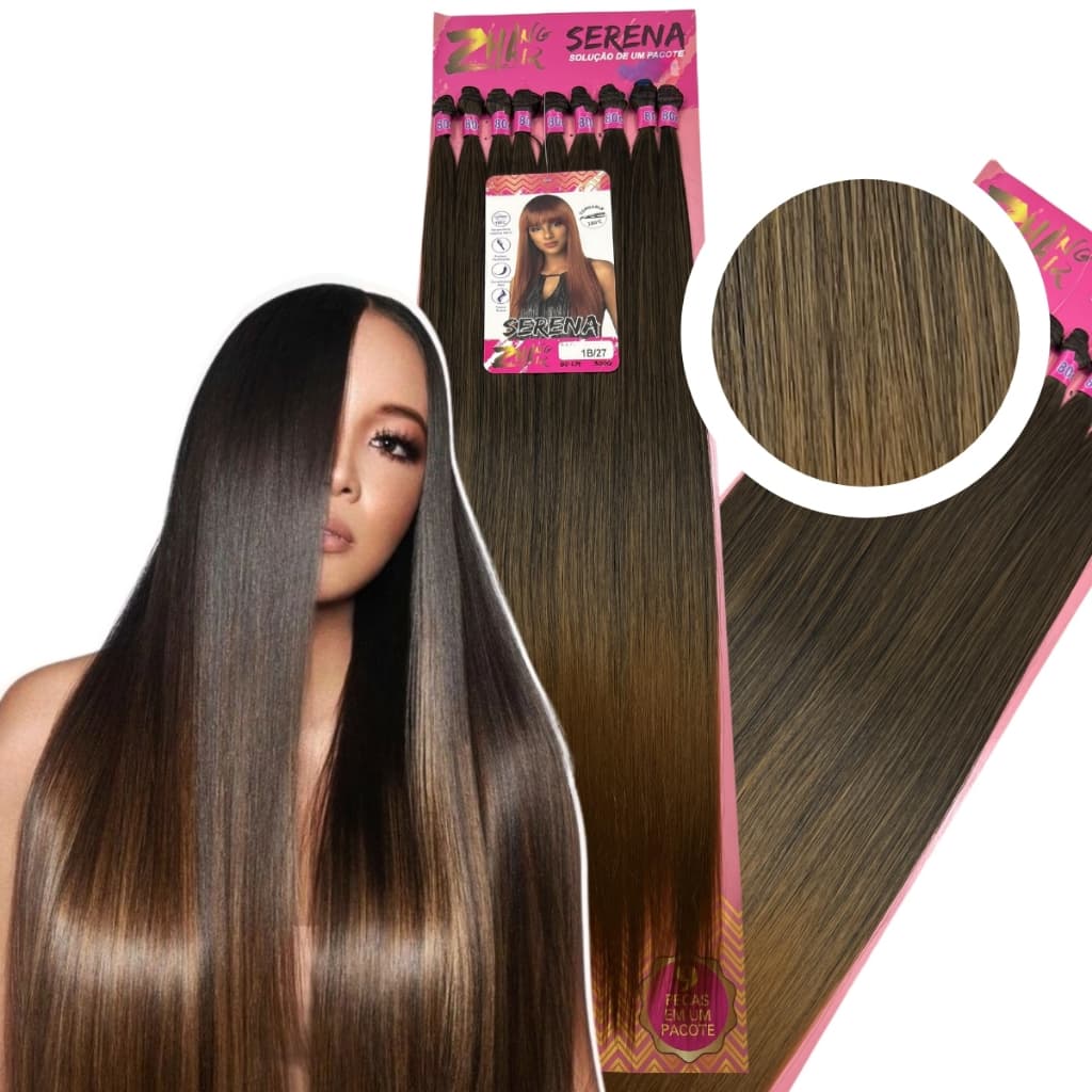 Aplique Cabelo Liso Orgânico Serena Tela 80 cm Mega Hair Zhang